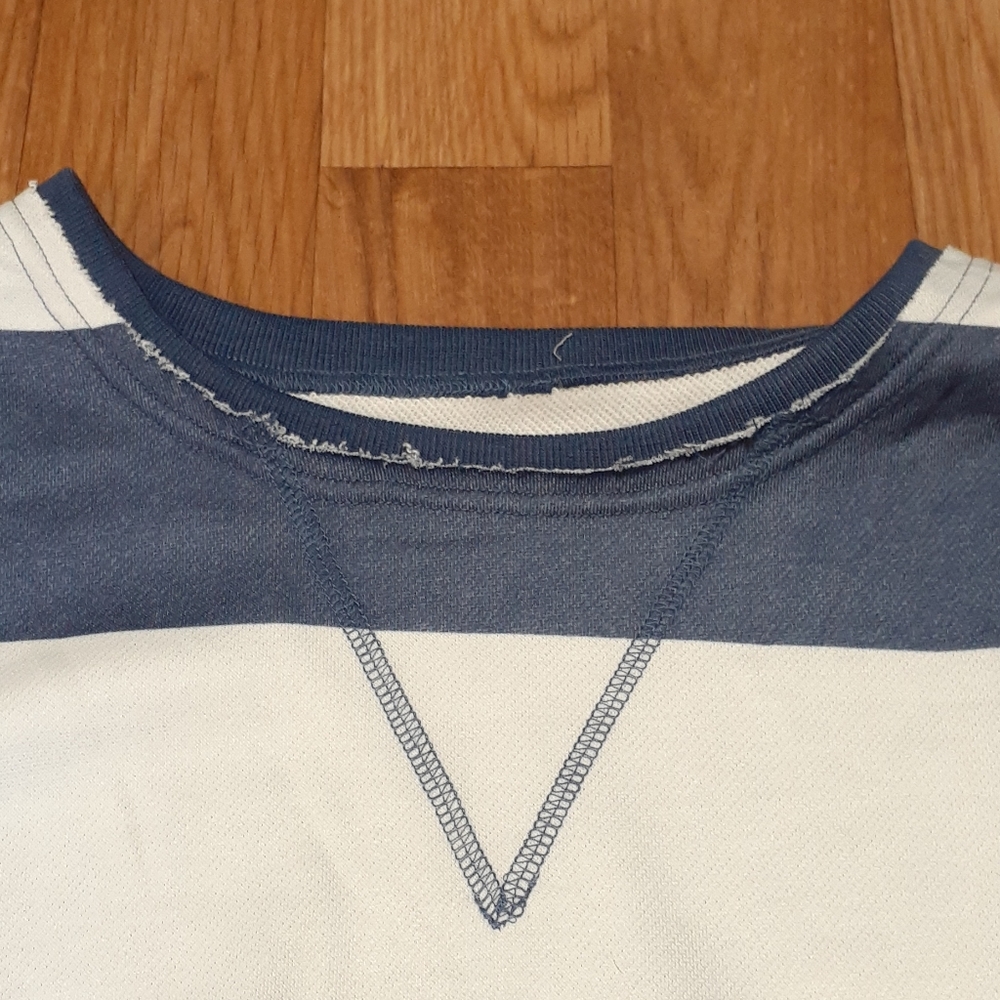Nautical Blue & White Striped Oversized Sweatshirt - Picture 2 of 4